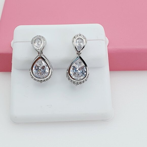 "925 Sterling Silver Cubic Zirconia Earrings, U19254678 - Picture 3 of 11